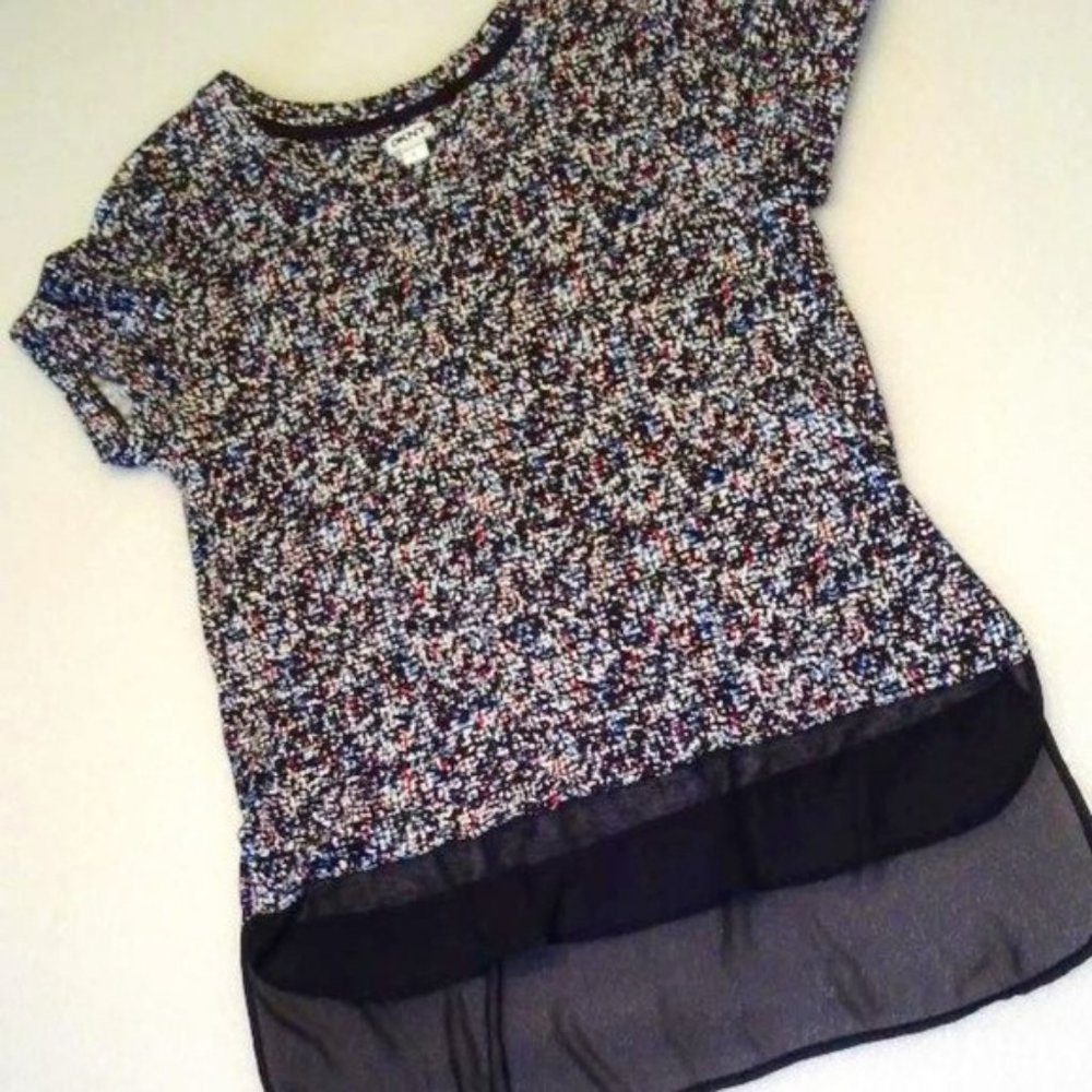 Hi-Lo top with sheer hem band